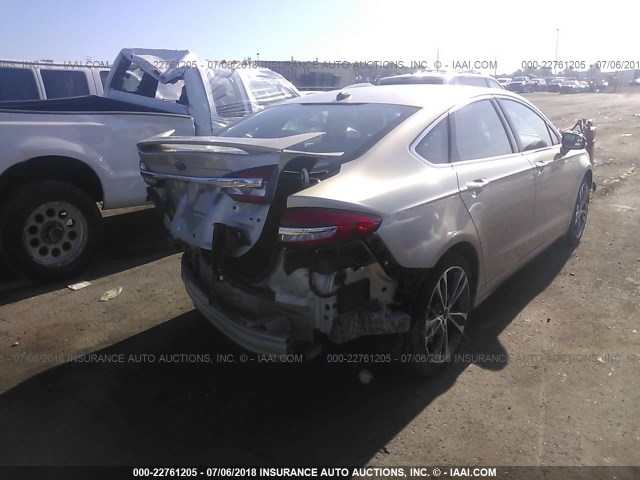 3FA6P0D96HR140411 - 2017 FORD FUSION TITANIUM GOLD photo 4