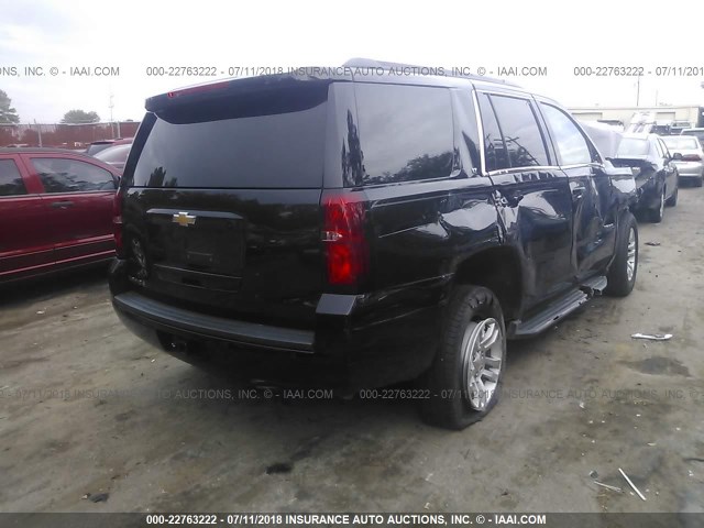 1GNSCBKC7HR141858 - 2017 CHEVROLET TAHOE C1500 LT BLACK photo 4