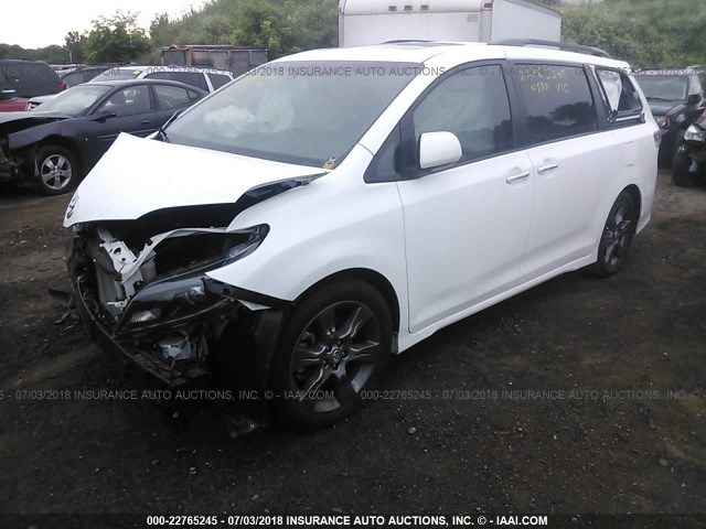 5TDXK3DC2FS661677 - 2015 TOYOTA SIENNA SPORT WHITE photo 2