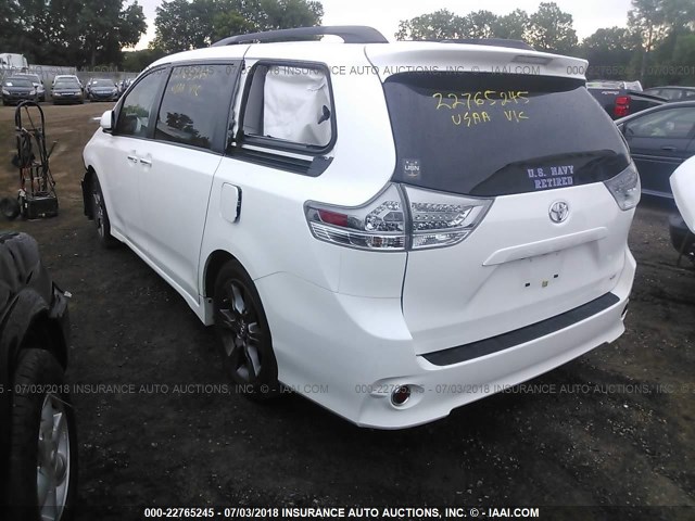 5TDXK3DC2FS661677 - 2015 TOYOTA SIENNA SPORT WHITE photo 3