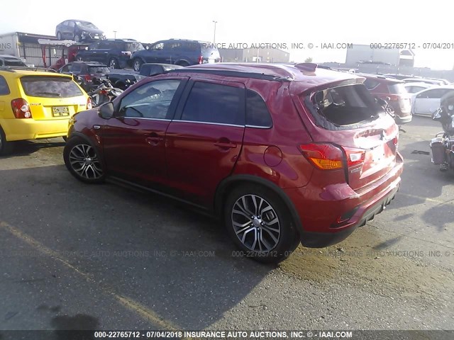 JA4AR4AW6JU002862 - 2018 MITSUBISHI OUTLANDER SPORT SEL/GT RED photo 3