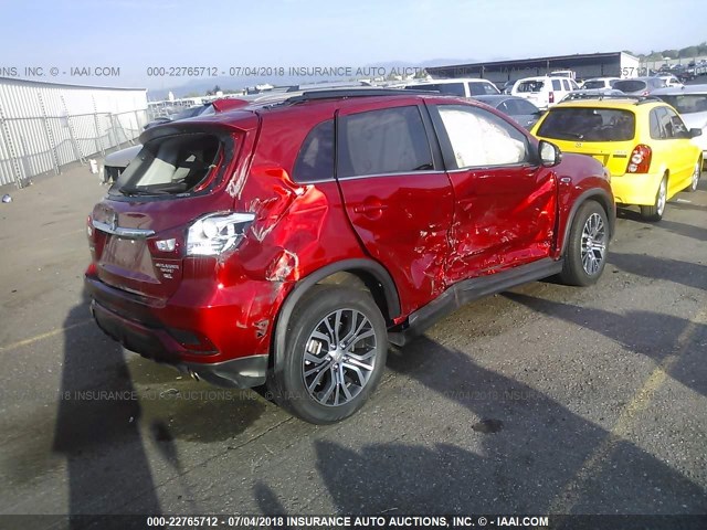 JA4AR4AW6JU002862 - 2018 MITSUBISHI OUTLANDER SPORT SEL/GT RED photo 4