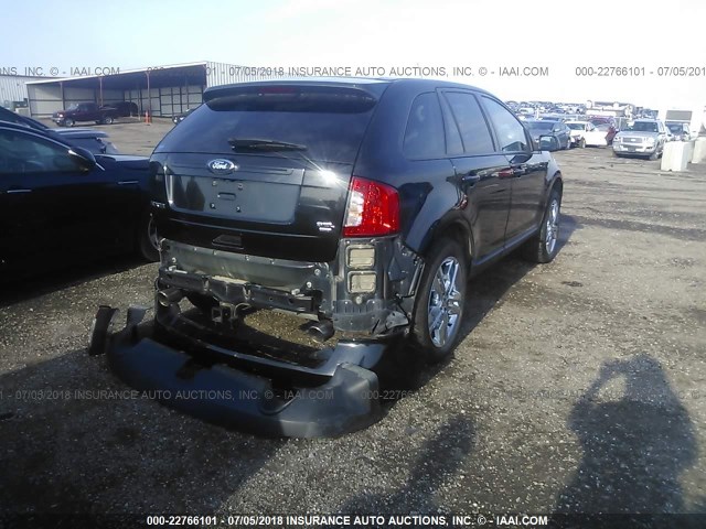 2FMDK4JCXDBB29424 - 2013 FORD EDGE SEL BLACK photo 4