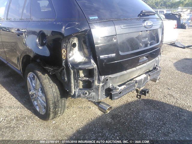 2FMDK4JCXDBB29424 - 2013 FORD EDGE SEL BLACK photo 6