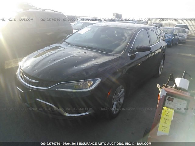 1C3CCCAB5FN563745 - 2015 CHRYSLER 200 LIMITED BLACK photo 2