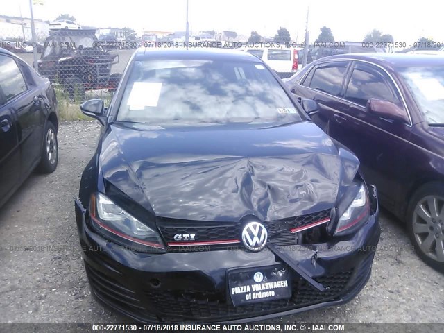 3VW5T7AU5GM051148 - 2016 VOLKSWAGEN GTI S/SE/AUTOBAHN BLACK photo 6