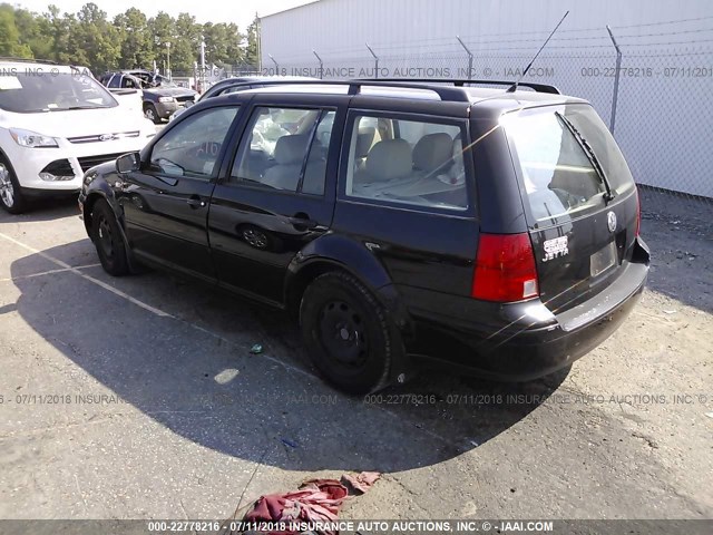 WVWRK61J62W120025 - 2002 VOLKSWAGEN JETTA GL BLACK photo 3