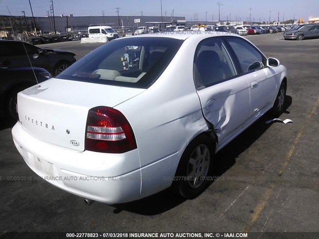 KNAFB161315212287 - 2001 KIA SPECTRA GS/GSX WHITE photo 4