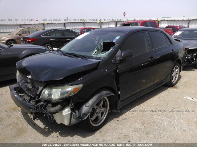 1NXBU40E89Z077801 - 2009 TOYOTA COROLLA S/LE/XLE BLACK photo 2