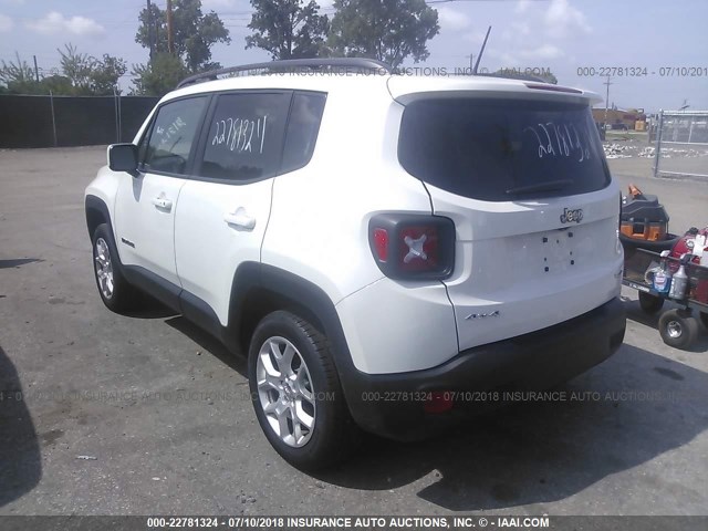 ZACCJBBB5HPG57743 - 2017 JEEP RENEGADE LATITUDE WHITE photo 3