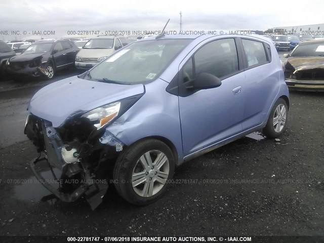 KL8CB6S92EC584664 - 2014 CHEVROLET SPARK LS BLUE photo 2