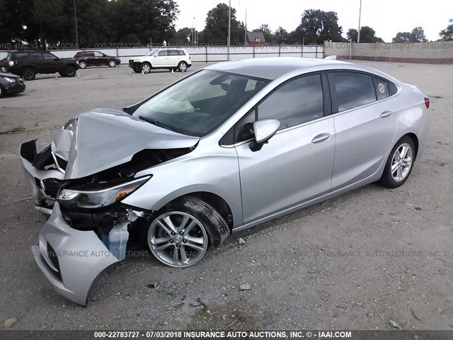 1G1BE5SM7H7236129 - 2017 CHEVROLET CRUZE LT SILVER photo 2