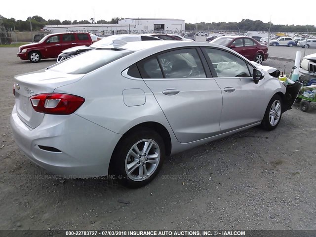 1G1BE5SM7H7236129 - 2017 CHEVROLET CRUZE LT SILVER photo 4