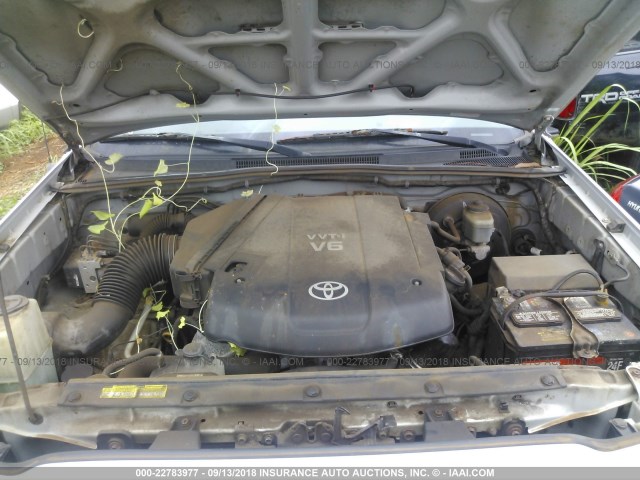 5TEUU42N95Z132039 - 2005 TOYOTA TACOMA ACCESS CAB ვერცხლისფერი ფოტო 10