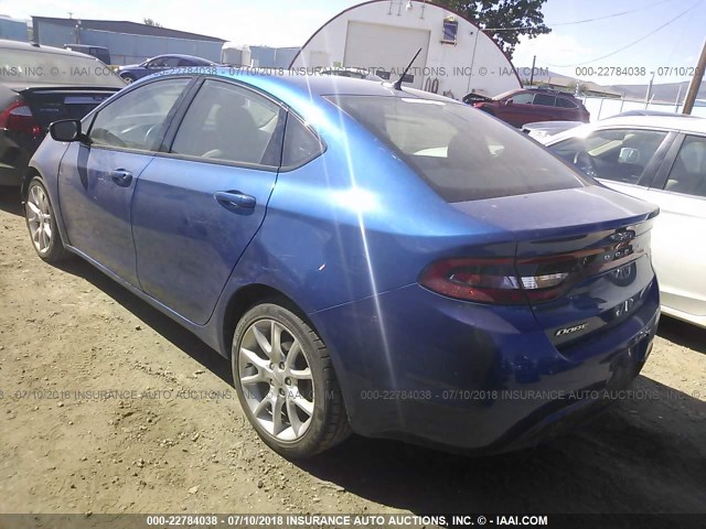 1C3CDFBA1DD143066 - 2013 DODGE DART SXT BLUE photo 3