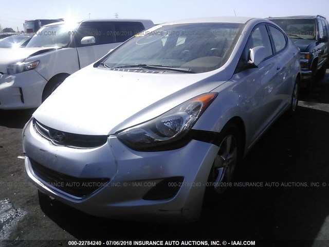 5NPDH4AE2DH302717 - 2013 HYUNDAI ELANTRA GLS/LIMITED SILVER photo 2