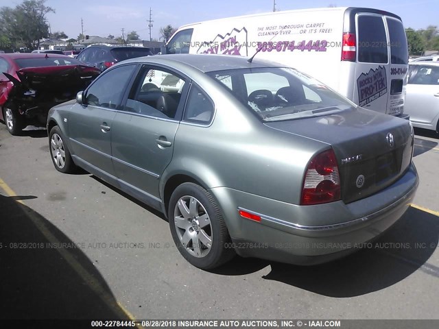 WVWRH63B02P185399 - 2002 VOLKSWAGEN PASSAT GLX 绿色 照片 3