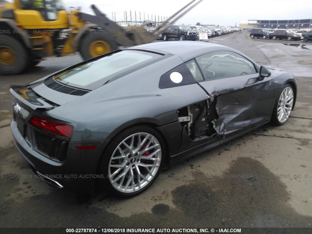 WUAEAAFX2H7901695 - 2017 AUDI R8 5.2 QUATTRO GRAY photo 4