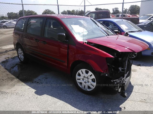 2C4RDGBG7FR670447 - 2015 DODGE GRAND CARAVAN SE RED photo 1