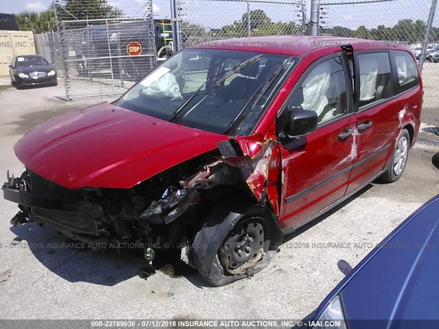 2C4RDGBG7FR670447 - 2015 DODGE GRAND CARAVAN SE RED photo 2