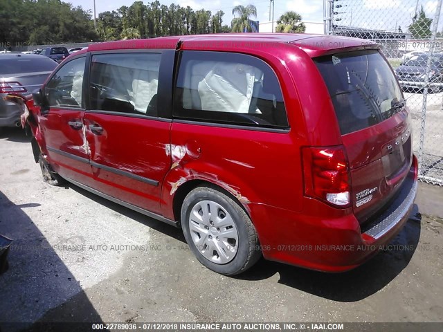 2C4RDGBG7FR670447 - 2015 DODGE GRAND CARAVAN SE RED photo 3