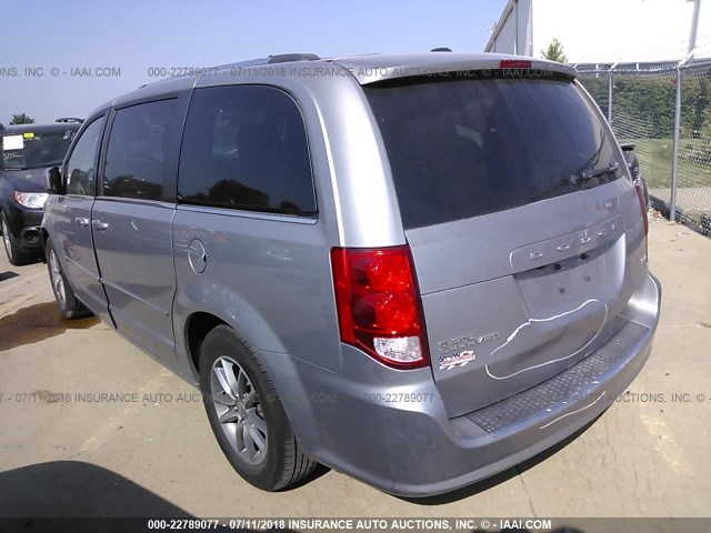 2C4RDGCGXFR689735 - 2015 DODGE GRAND CARAVAN SXT SILVER photo 3