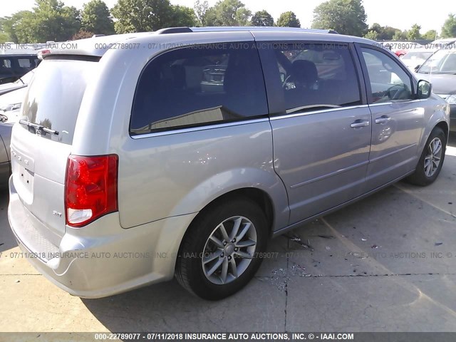 2C4RDGCGXFR689735 - 2015 DODGE GRAND CARAVAN SXT SILVER photo 4