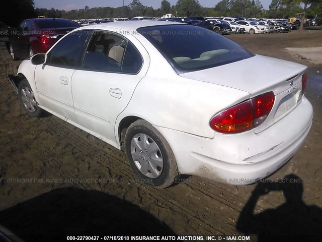 1G3NL52F53C304617 - 2003 OLDSMOBILE ALERO GL WHITE photo 3