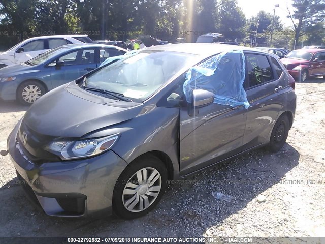 JHMGK5H52HS021274 - 2017 HONDA FIT LX GRAY photo 2