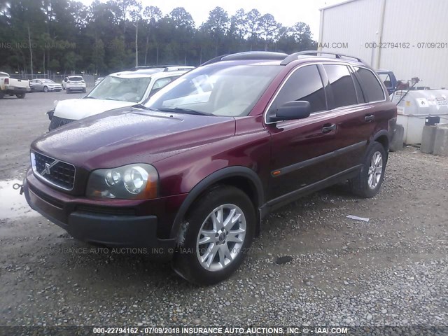 YV1CZ911051163662 - 2005 VOLVO XC90 T6 MAROON photo 2