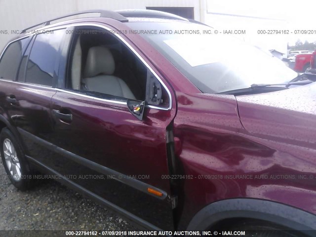 YV1CZ911051163662 - 2005 VOLVO XC90 T6 MAROON photo 6