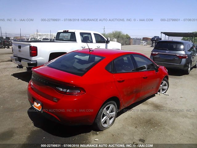 1C3CDFBA9GD694480 - 2016 DODGE DART SXT RED photo 4