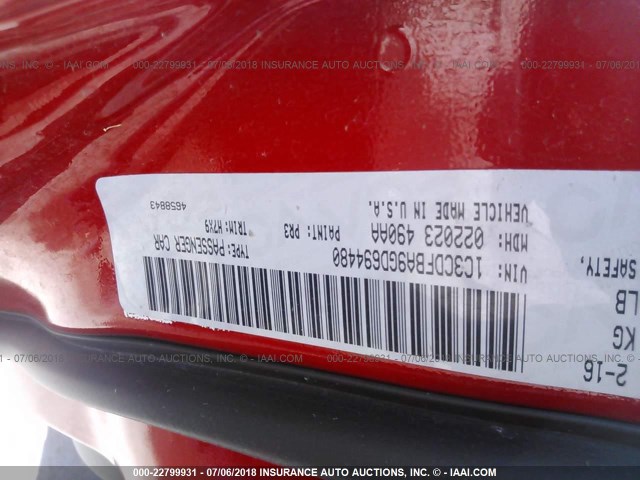 1C3CDFBA9GD694480 - 2016 DODGE DART SXT RED photo 9