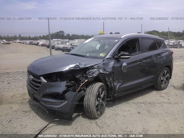 KM8J3CA25GU229320 - 2016 HYUNDAI TUCSON LIMITED/SPORT AND ECO/SE GRAY photo 2