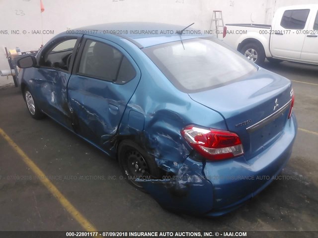 ML32F3FJ1HHF05489 - 2017 MITSUBISHI MIRAGE G4 ES BLUE photo 3