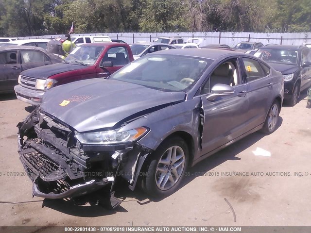 3FA6P0H77ER357874 - 2014 FORD FUSION SE GRAY photo 2