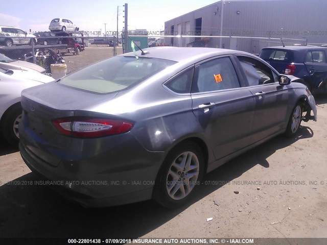 3FA6P0H77ER357874 - 2014 FORD FUSION SE GRAY photo 4