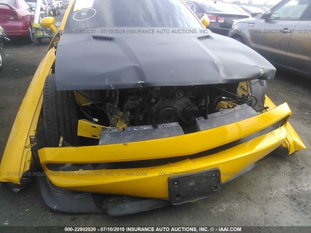 2C3CDYCJ8CH214128 - 2012 DODGE CHALLENGER SRT-8 YELLOW photo 6