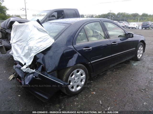 WDBRF81J05F673272 - 2005 MERCEDES-BENZ C 240 4MATIC Dark Blue photo 4