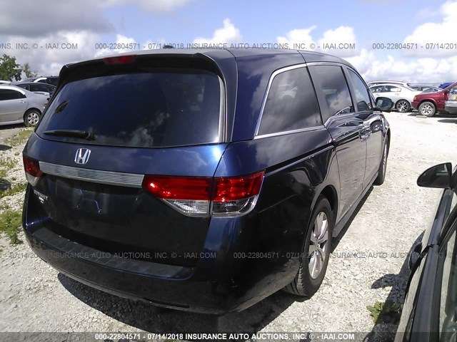 5FNRL5H64EB061378 - 2014 HONDA ODYSSEY EXL BLUE photo 4