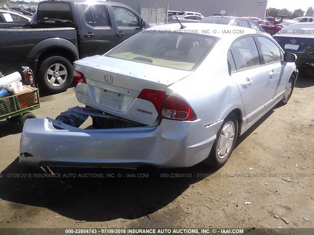 JHMFA36206S030984 - 2006 HONDA CIVIC HYBRID Light Blue photo 4