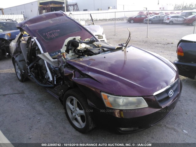 5NPEU46F67H200021 - 2007 HYUNDAI SONATA SE/LIMITED BURGUNDY photo 1