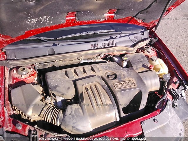 1G1AF5F59A7218524 - 2010 CHEVROLET COBALT 2LT RED photo 10