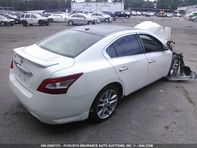 1N4AA51E39C837299 - 2009 NISSAN MAXIMA S/SV WHITE photo 4