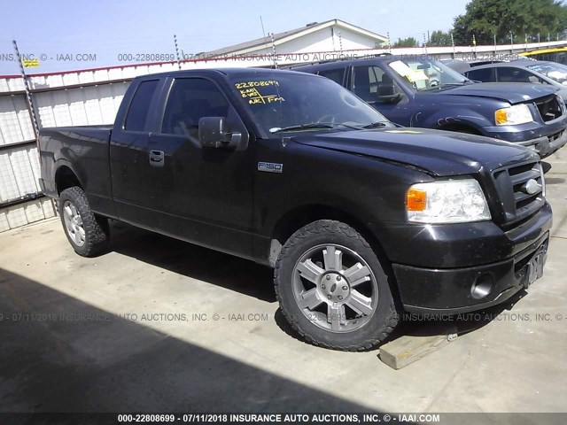 1FTRX12W77KD33918 - 2007 FORD F150 BLACK photo 1