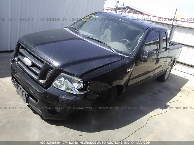 1FTRX12W77KD33918 - 2007 FORD F150 BLACK photo 2