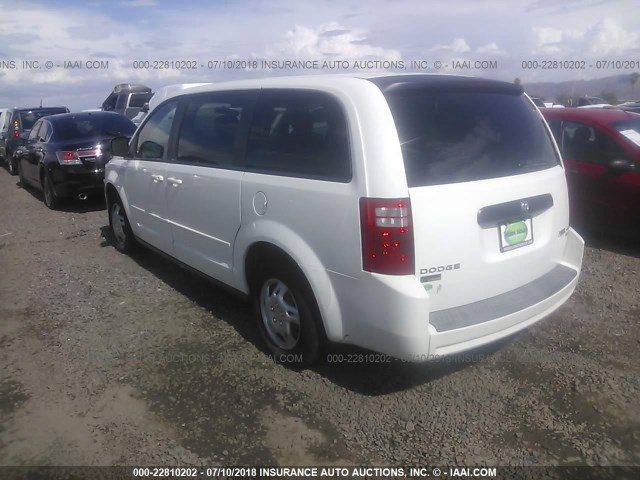 2D8HN44E59R666504 - 2009 DODGE GRAND CARAVAN SE WHITE photo 3