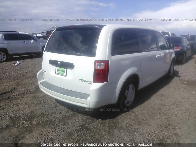 2D8HN44E59R666504 - 2009 DODGE GRAND CARAVAN SE WHITE photo 4