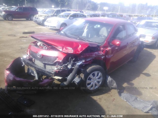 2T1BU4EE8AC278807 - 2010 TOYOTA COROLLA S/LE/XLE RED photo 2