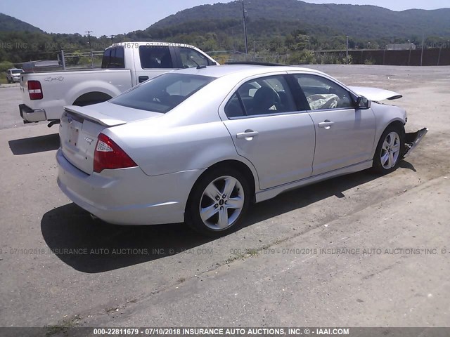 3FAHP0DC3AR180133 - 2010 FORD FUSION SPORT SILVER photo 4